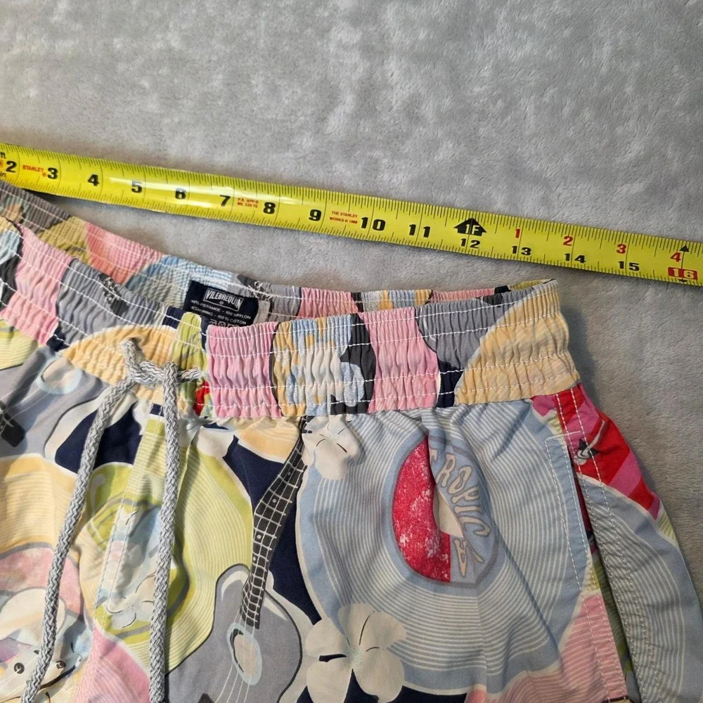 Vilebrequin‎ Men's Swim Trunks Shorts XL Music Record Guitar Print